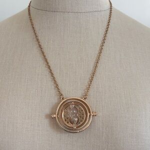 Hour Glass Gold Pendant Necklace